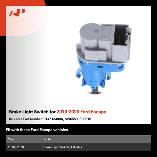 Brake Light Switch for 2010-2020 Ford Escape