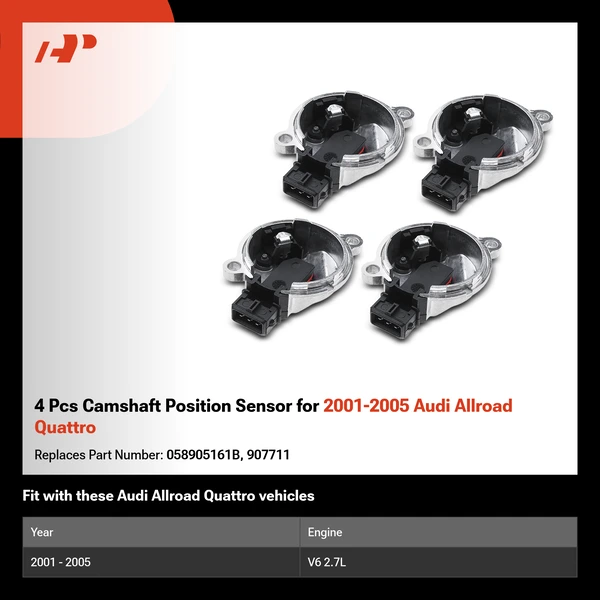 4 Pcs Camshaft Position Sensor for 2001-2005 Audi Allroad Quattro