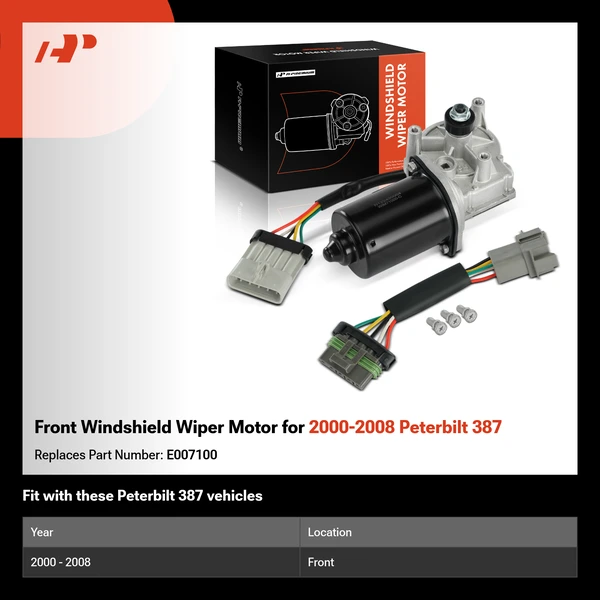 Front Windshield Wiper Motor for 2000-2008 Peterbilt 387