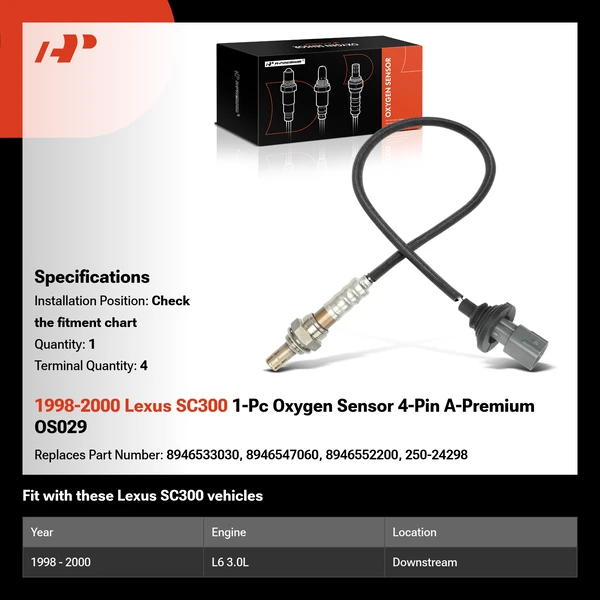 1998-2000 Lexus SC300 1-Pc Oxygen Sensor 4-Pin A-Premium OS029