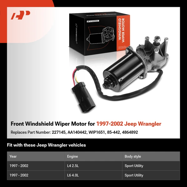 Front Windshield Wiper Motor for 1997-2002 Jeep Wrangler