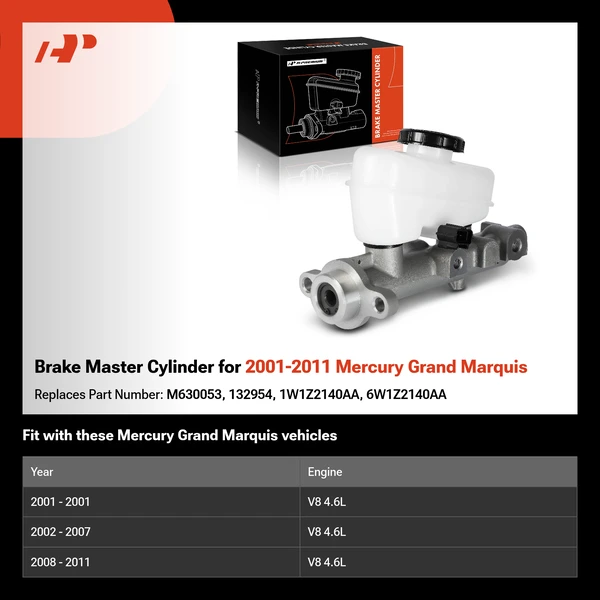Brake Master Cylinder for 2001-2011 Mercury Grand Marquis
