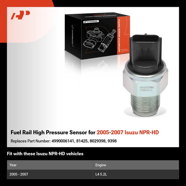 Fuel Rail High Pressure Sensor for 2005-2007 Isuzu NPR-HD