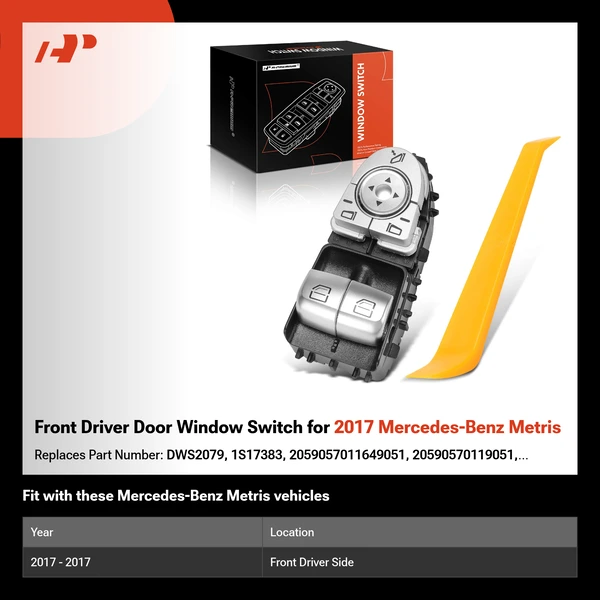 Front Driver Door Window Switch for 2017 Mercedes-Benz Metris