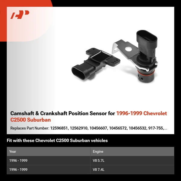 Camshaft & Crankshaft Position Sensor for 1996-1999 Chevrolet C2500 Suburban