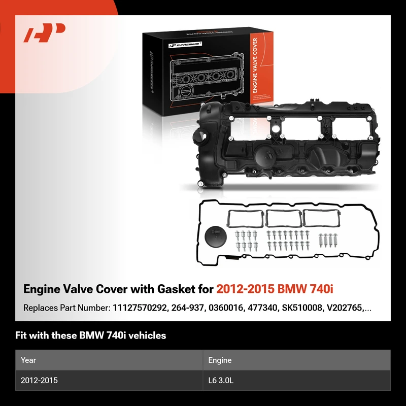 Engine Valve Cover with Gasket for 2012-2015 BMW 740i
