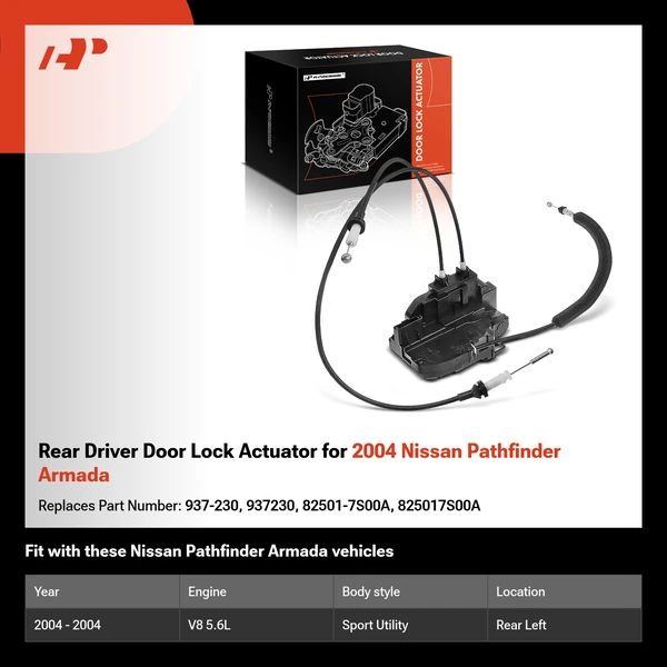 Rear Driver Door Lock Actuator for 2004 Nissan Pathfinder Armada