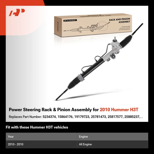 Power Steering Rack & Pinion Assembly for 2010 Hummer H3T