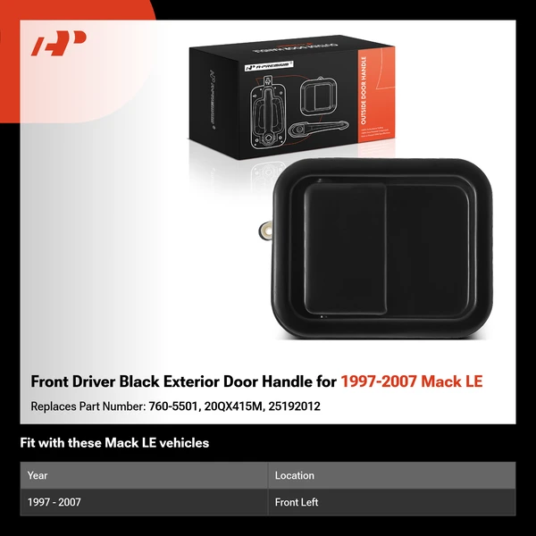 Front Driver Black Exterior Door Handle for 1997-2007 Mack LE