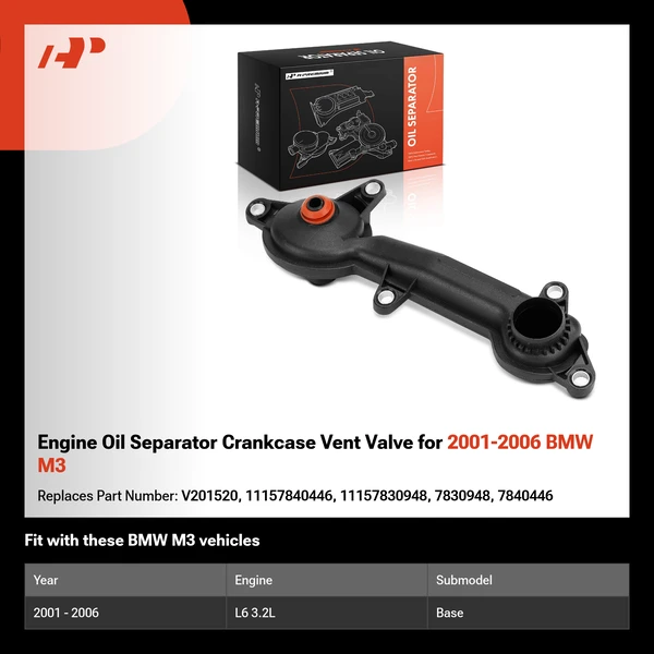 Engine Oil Separator Crankcase Vent Valve for 2001-2006 BMW M3