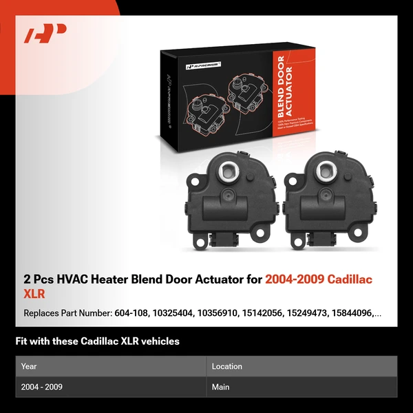 2 Pcs HVAC Heater Blend Door Actuator for 2004-2009 Cadillac XLR