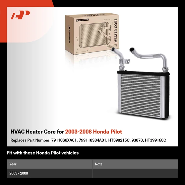 HVAC Heater Core for 2003-2008 Honda Pilot