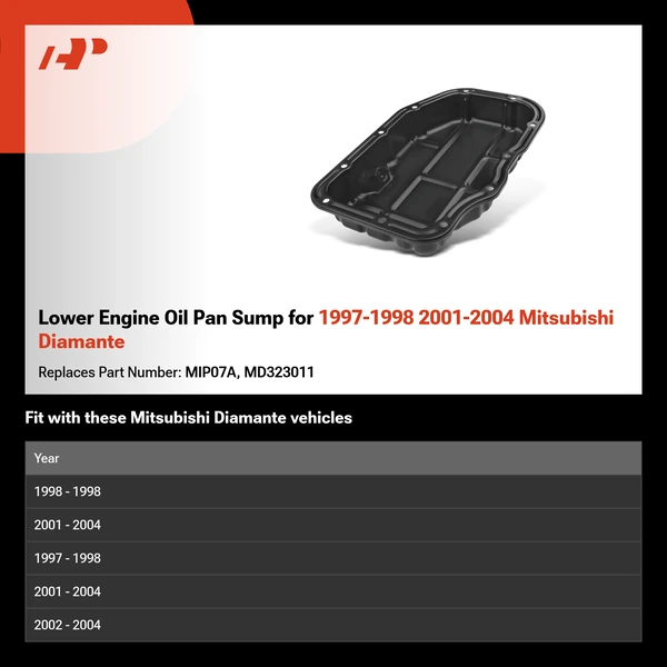 Lower Engine Oil Pan Sump for 1997-1998 2001-2004 Mitsubishi Diamante