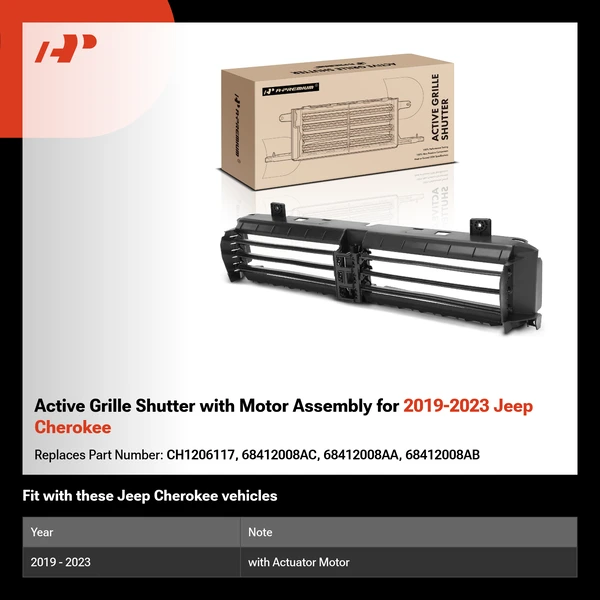 Active Grille Shutter with Motor Assembly for 2019-2023 Jeep Cherokee