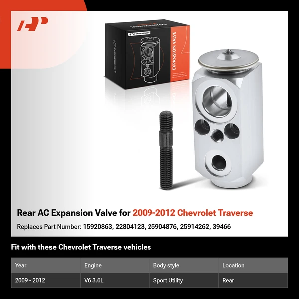 Rear AC Expansion Valve for 2009-2012 Chevrolet Traverse