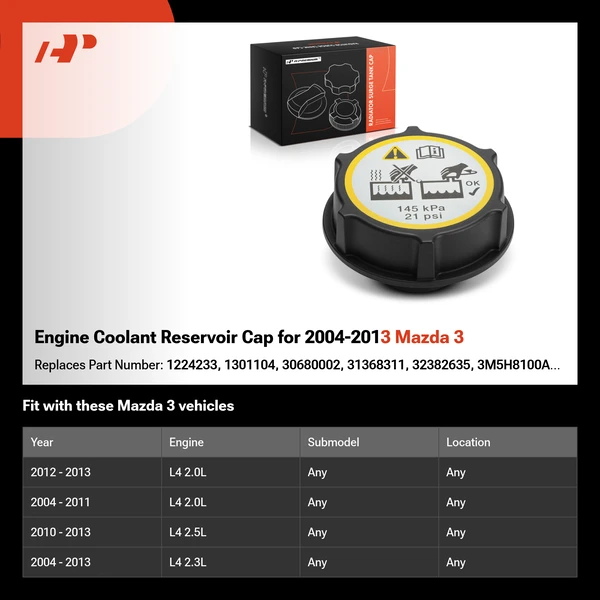 Engine Coolant Reservoir Cap for 2004-2013 Mazda 3