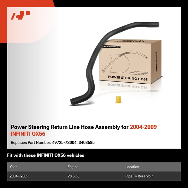 Power Steering Return Line Hose Assembly for 2004-2009 INFINITI QX56