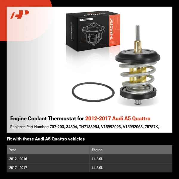 Engine Coolant Thermostat for 2012-2017 Audi A5 Quattro