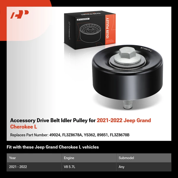 Accessory Drive Belt Idler Pulley for 2021-2022 Jeep Grand Cherokee L