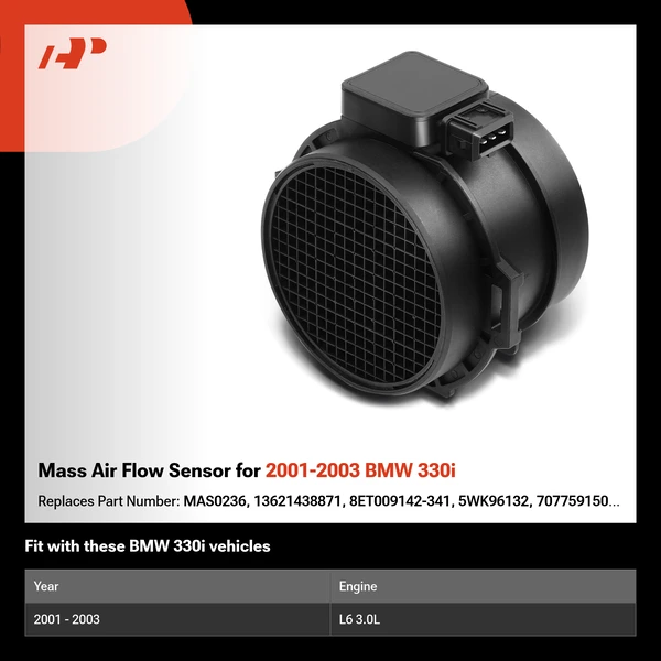 Mass Air Flow Sensor for 2001-2003 BMW 330i