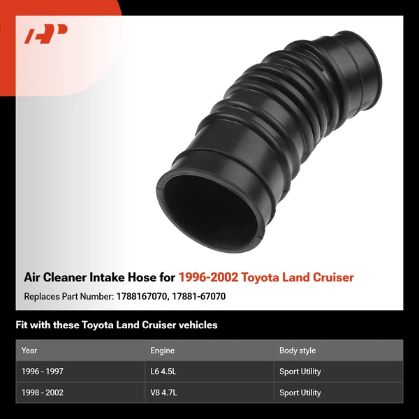 Air Cleaner Intake Hose for 1996-2002 Toyota Land Cruiser