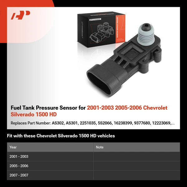 Fuel Tank Pressure Sensor for 2001-2003 2005-2006 Chevrolet Silverado 1500 HD