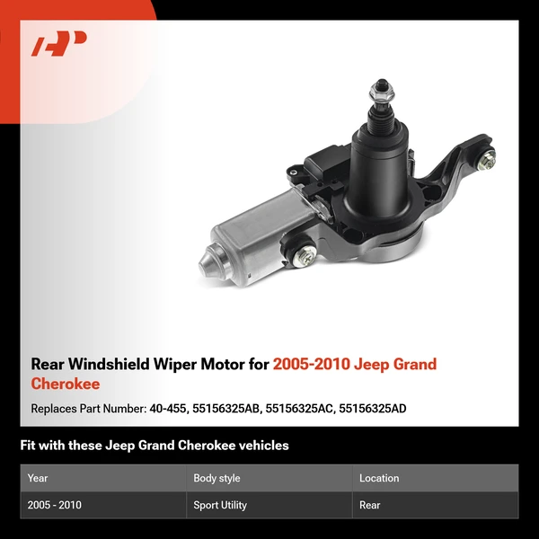 Rear Windshield Wiper Motor for 2005-2010 Jeep Grand Cherokee
