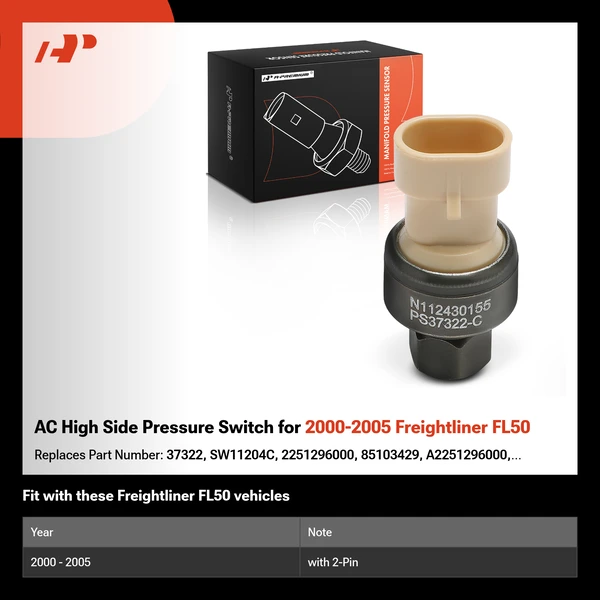 AC High Side Pressure Switch for 2000-2005 Freightliner FL50