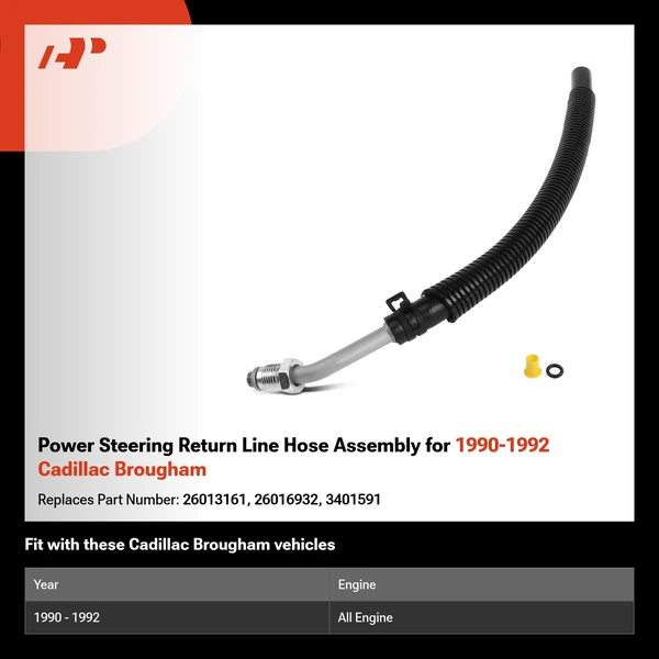 Power Steering Return Line Hose Assembly for 1990-1992 Cadillac Brougham