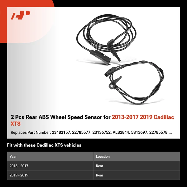 2 Pcs Rear ABS Wheel Speed Sensor for 2013-2017 2019 Cadillac XTS