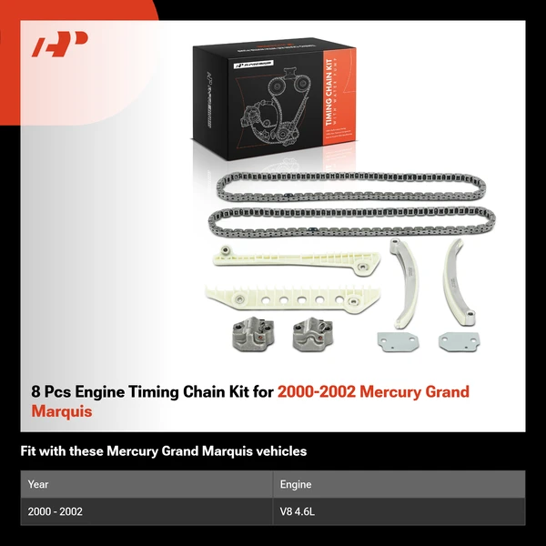 8 Pcs Engine Timing Chain Kit for 2000-2002 Mercury Grand Marquis