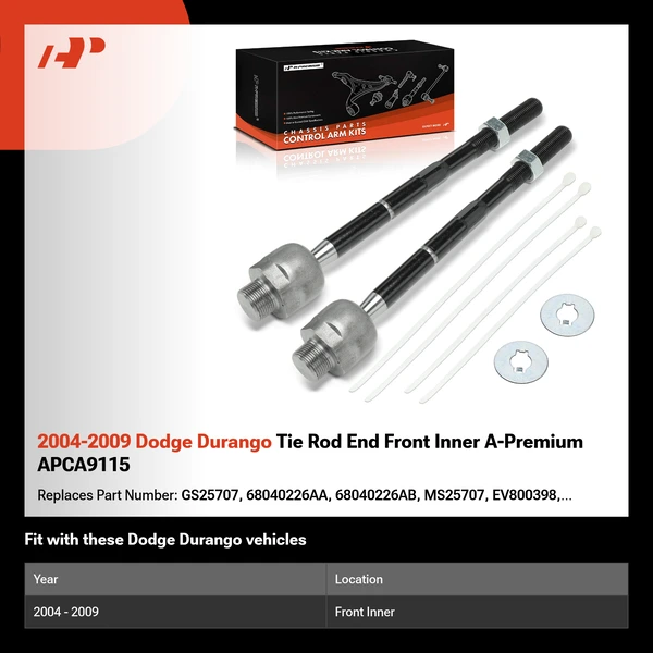 2004-2009 Dodge Durango Tie Rod End Front Inner A-Premium APCA9115