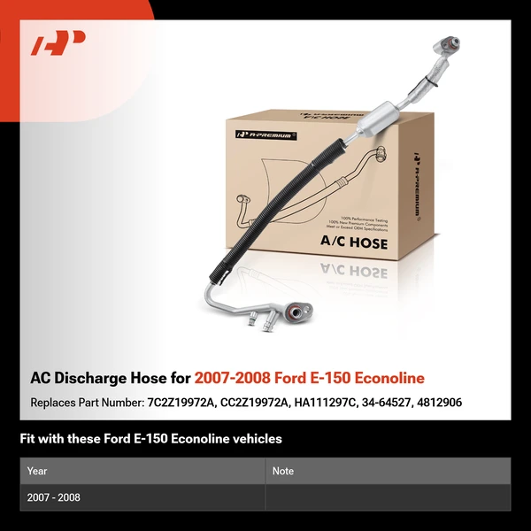 AC Discharge Hose for 2007-2008 Ford E-150 Econoline