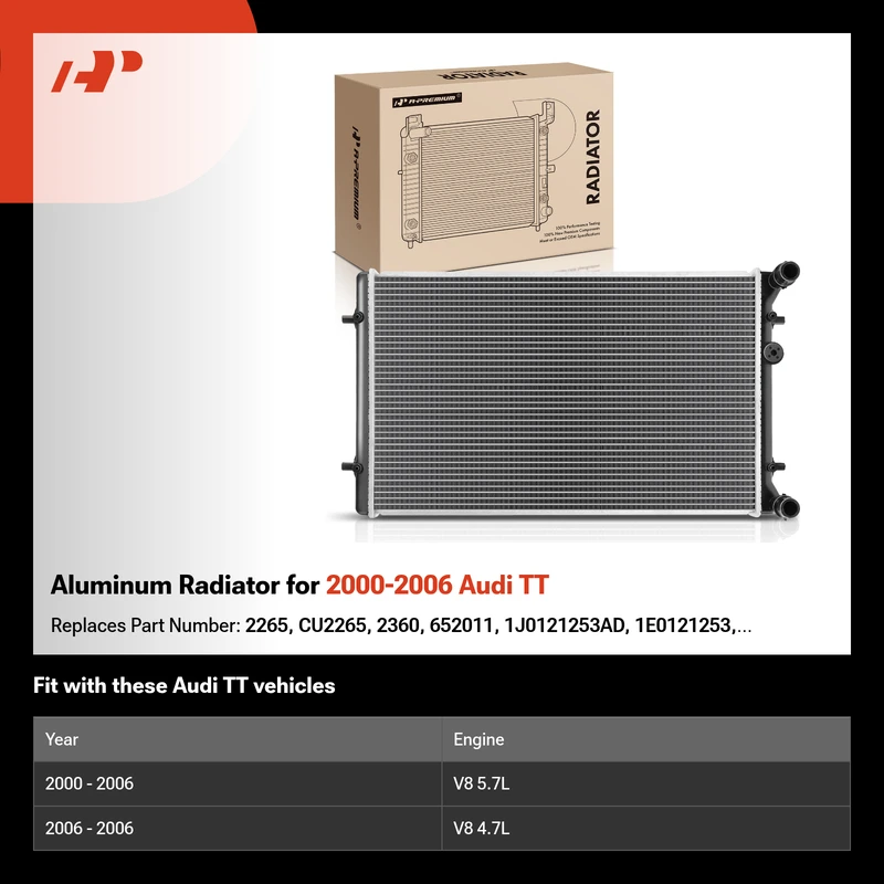Aluminum Radiator for 2000-2006 Audi TT