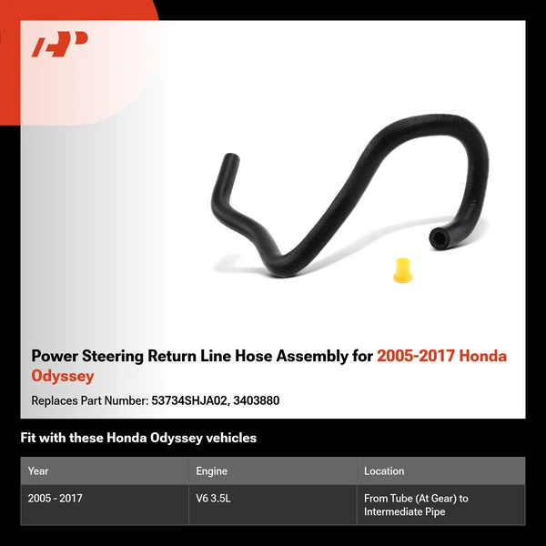 Power Steering Return Line Hose Assembly for 2005-2017 Honda Odyssey
