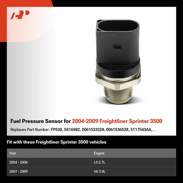Fuel Pressure Sensor for 2004-2009 Freightliner Sprinter 3500