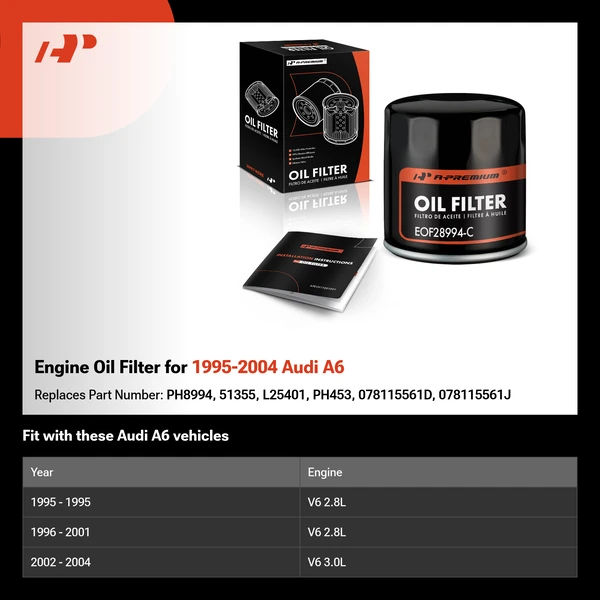Engine Oil Filter for 1995-2004 Audi A6