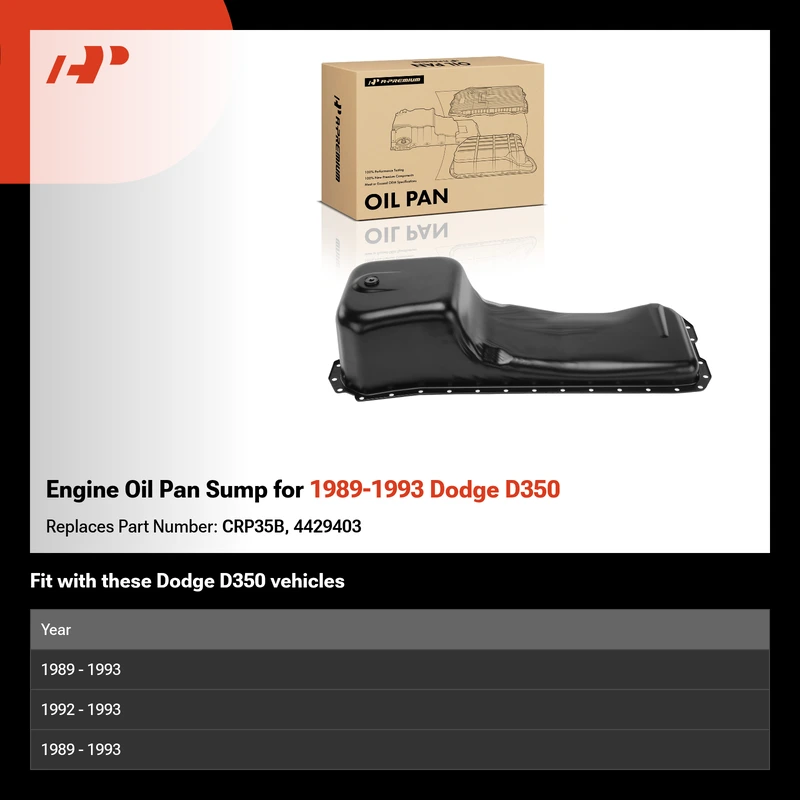 Engine Oil Pan Sump for 1989-1993 Dodge D350