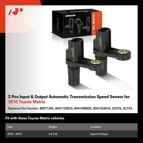 2 Pcs Input & Output Automatic Transmission Speed Sensor for 2010 Toyota Matrix