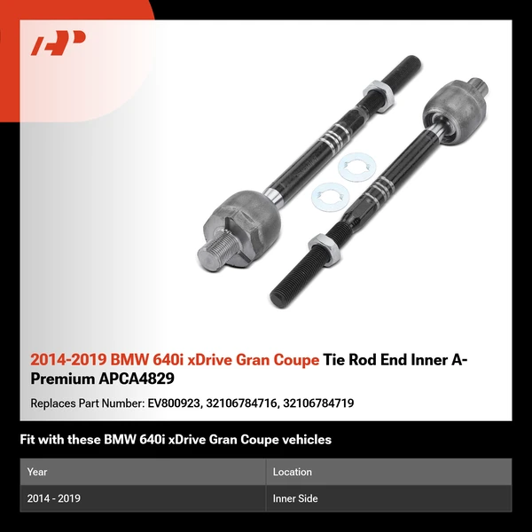 2014-2019 BMW 640i xDrive Gran Coupe Tie Rod End Inner A-Premium APCA4829