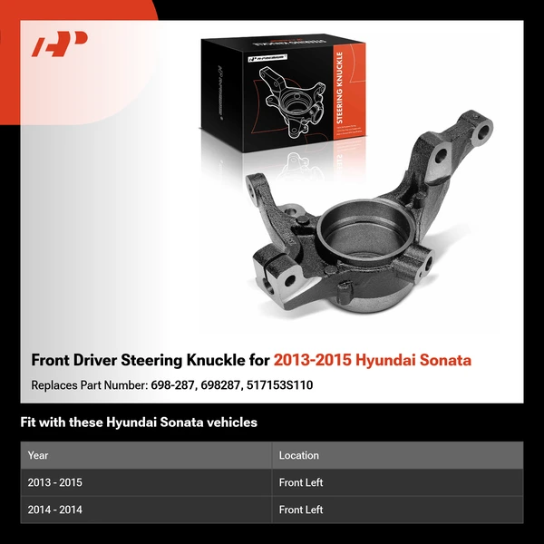 Front Driver Steering Knuckle for 2013-2015 Hyundai Sonata