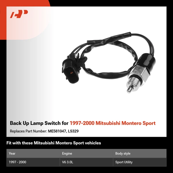 Back Up Lamp Switch for 1997-2000 Mitsubishi Montero Sport
