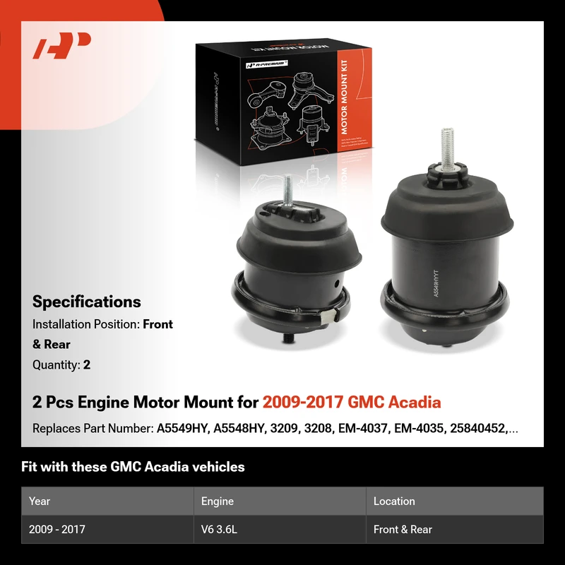 2 Pcs Engine Motor Mount for 2009-2017 GMC Acadia