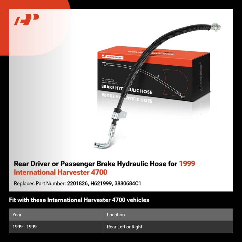 Rear Driver or Passenger Brake Hydraulic Hose for 1999 International Harvester 4700