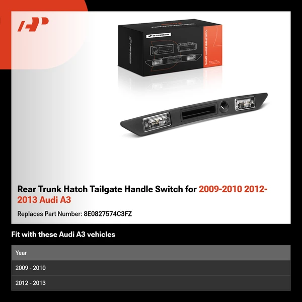 Rear Trunk Hatch Tailgate Handle Switch for 2009-2010 2012-2013 Audi A3