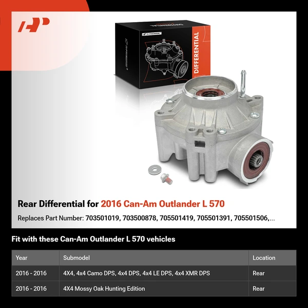 Rear Differential for 2016 Can-Am Outlander L 570