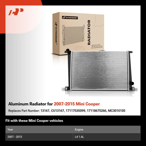 Aluminum Radiator for 2007-2015 Mini Cooper