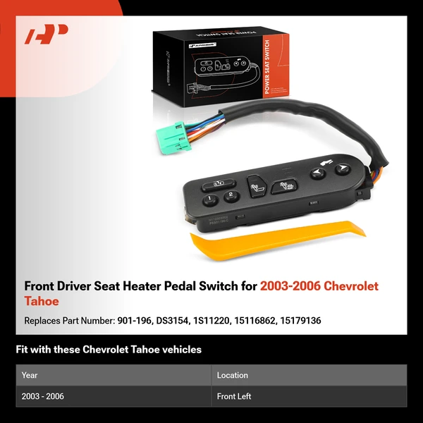 Front Driver Seat Heater Pedal Switch for 2003-2006 Chevrolet Tahoe