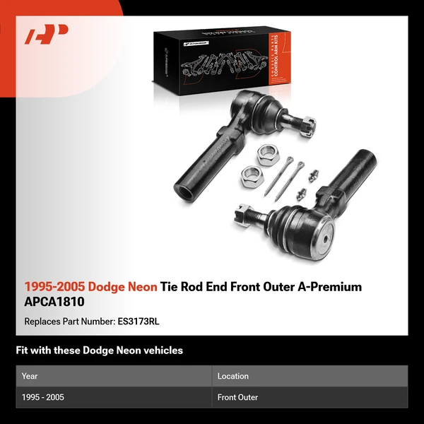 1995-2005 Dodge Neon Tie Rod End Front Outer A-Premium APCA1810