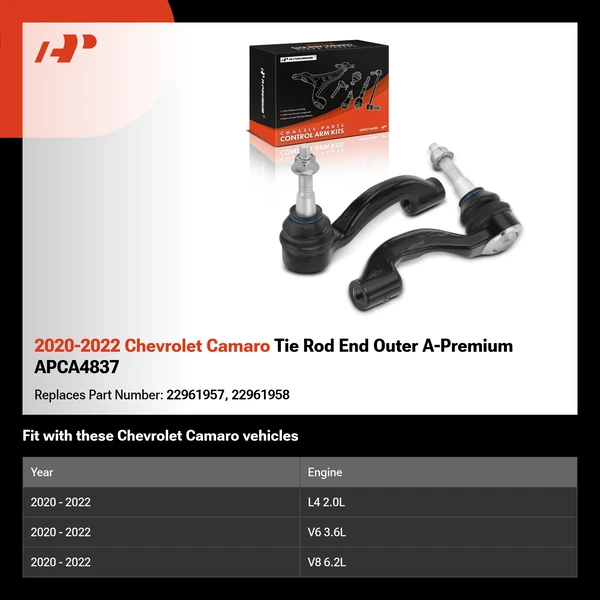 2020-2022 Chevrolet Camaro Tie Rod End Outer A-Premium APCA4837
